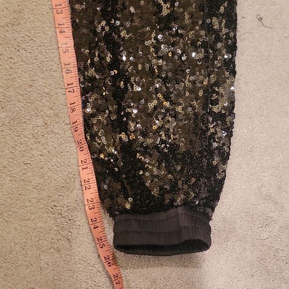 bebe Black Sequin Joggers - Picture 5 of 8